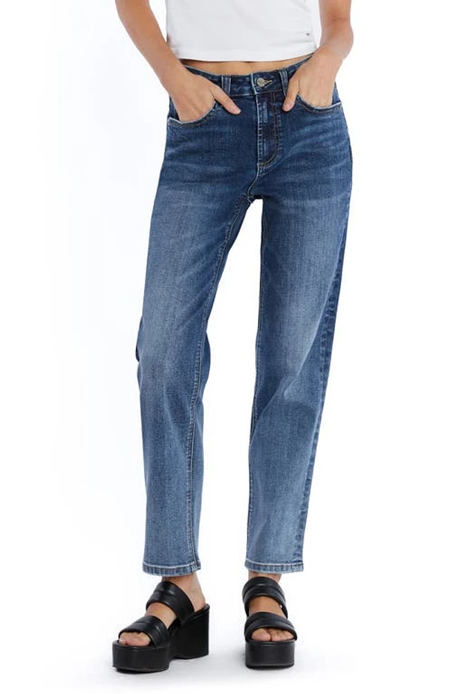 HINT OF BLU High Waist Ankle Straight Leg Jeans Corsica Blue at Nordstrom,