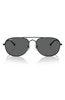 Ray-Ban Bain Bridge 57mm Pillow Aviator Sunglasses in Black at Nordstrom