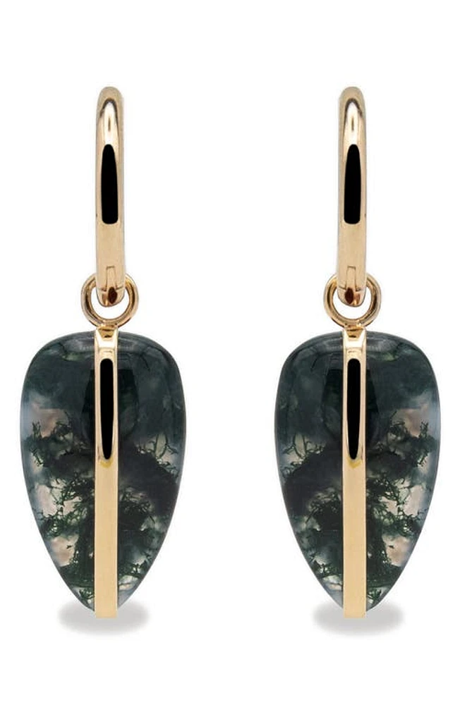 BY PARIAH Pebble Drop Hoop Earrings in Green at Nordstrom