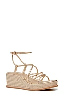 PAIGE Julia Ankle Strap Espadrille Platform Wedge Sandal Dark Gold at Nordstrom,