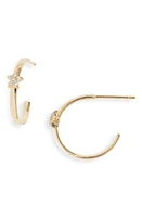 Estella Bartlett Single Cubic Zirconia Star Hoop Earrings in Gold at Nordstrom