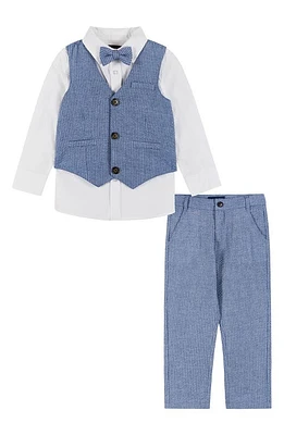 Andy & Evan Kids' Button-Up Shirt, Vest, Bow Tie Pants Set Blue at Nordstrom,