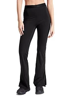 BANDIER Sport Logo Slit Flare Leggings Black at Nordstrom,