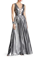 HALSTON Titania Foil Jersey Sleeveless Gown Luster at Nordstrom,