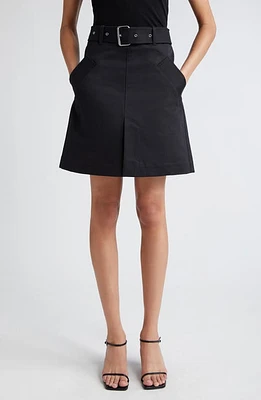 TOTEME Trench Belted Organic Cotton Skirt Black at Nordstrom, Us