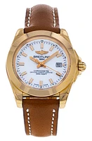 Watchfinder & Co. Breitling Preowned Galactic 32 Leather Strap Watch, in White/Brown at Nordstrom