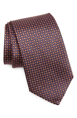 Canali Neat Floral Jacquard Silk Tie in Navy at Nordstrom