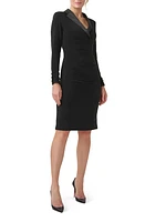 Adrianna Papell Long Sleeve Jersey Tuxedo Dress at Nordstrom,