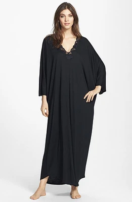 Natori Zen Floral Caftan Black at Nordstrom,