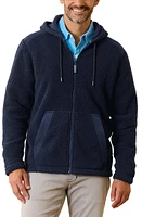 Tommy Bahama Anchor Bay Faux Shearling Zip Hoodie in Ocean Deep at Nordstrom, Size Large