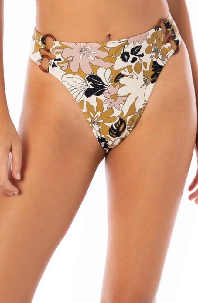 Maaji Vintage Garden Sussana Reversible Bikini Bottoms Green at Nordstrom,