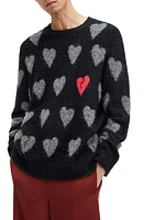 AllSaints Amore Heart Crewneck Sweater at Nordstrom,