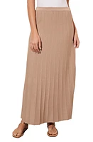 Ming Wang Pleated Pull-On Skirt Dk Champagne at Nordstrom,