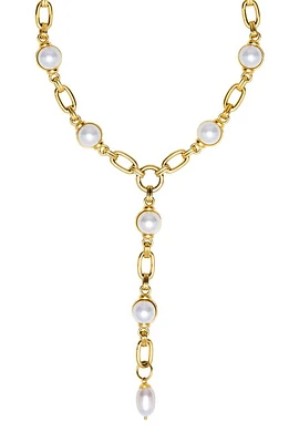 st. Moran Freshwater Pearl Station Y-Necklace in White at Nordstrom