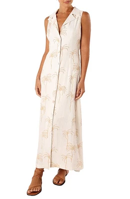 Petal & Pup Galia Maxi Shirtdress White Print at Nordstrom,