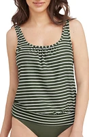 Sea Level Multifit Blouson Tankini Top in Khaki at Nordstrom, Size 4 Us