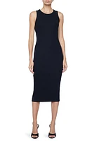 L'AGENCE Racerback Midi Dress Black at Nordstrom,