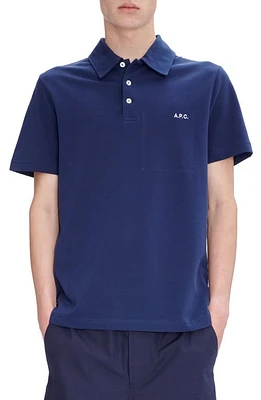 A. P.C. Austin Piqué Polo in Iak Dark Navy at Nordstrom, Size Xx-Large