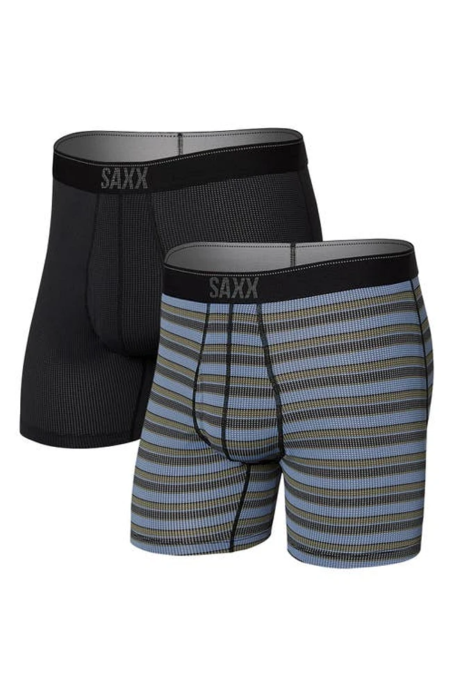 SAXX Assorted 2-Pack Quest Quick Dry Mesh Slim Fit Boxer Briefs Sunrise Stripe/Black Ii at Nordstrom,