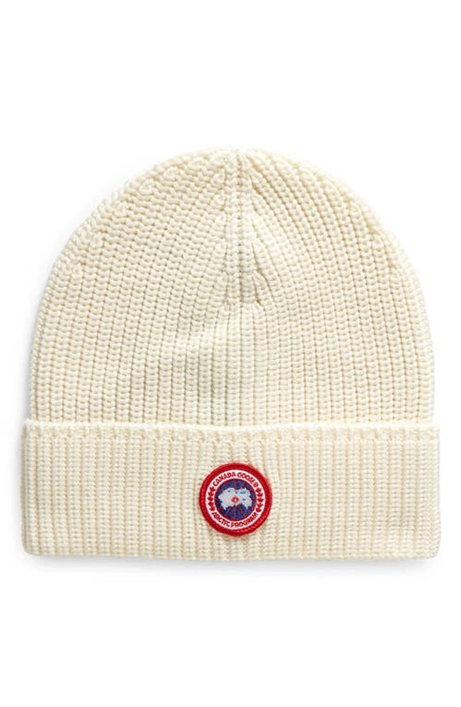 Canada Goose Arctic Disc Ribbed Toque Beanie in Cottongrass at Nordstrom