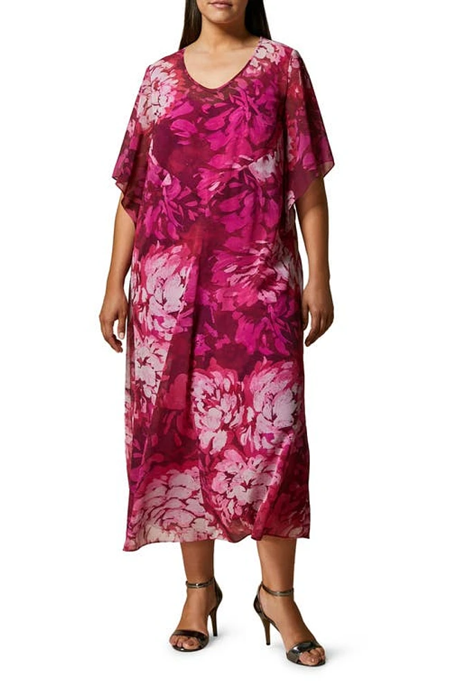 Marina Rinaldi Print Georgette Maxi Dress Cyclamen at Nordstrom,