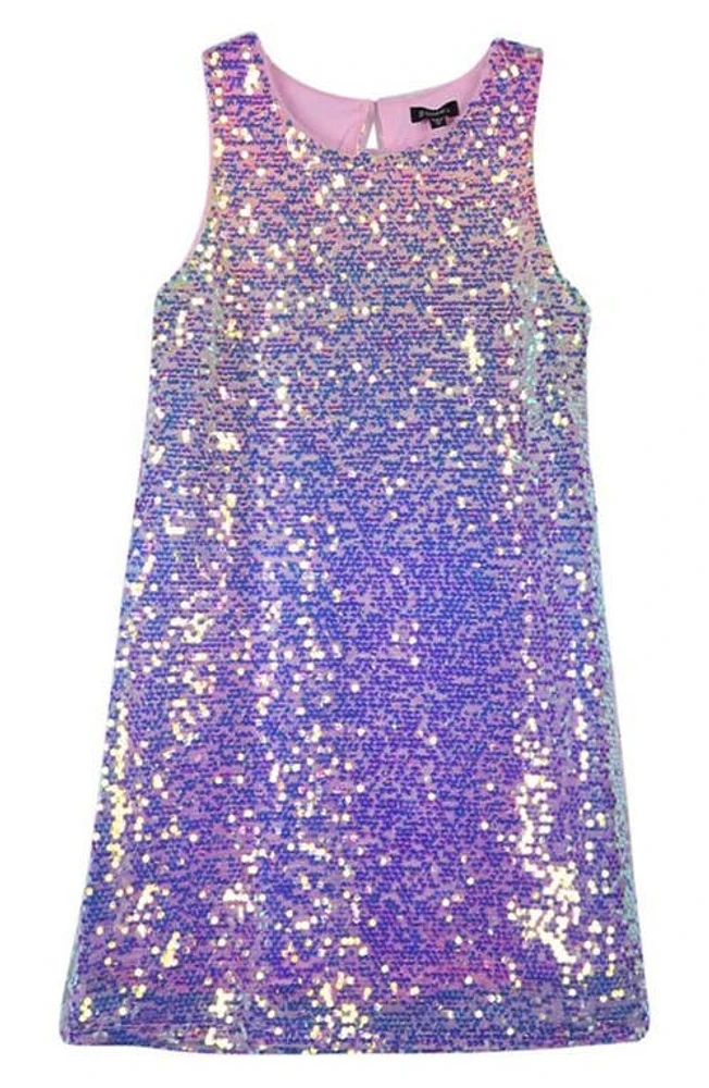 Zunie Kids' Rainbow Sequin Shift Dress Pink Multi at Nordstrom,