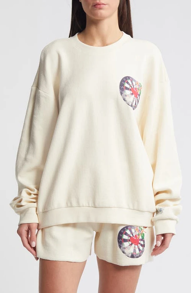 BOYS LIE Bullseye Kara Cotton Graphic Sweatshirt Beige at Nordstrom,