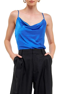 Endless Rose Cowl Neck Camisole Blue at Nordstrom,