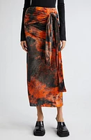 Acne Studios Colorburst Ruched Skirt Rust Orange at Nordstrom,