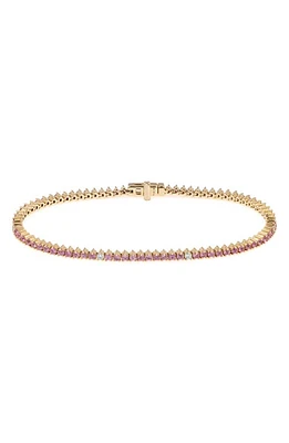 Adina Reyter Pink Sapphire & Diamond Tennis Bracelet in Yellow Gold at Nordstrom, Size 6.5