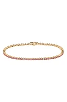 Adina Reyter Pink Sapphire & Diamond Tennis Bracelet in Yellow Gold at Nordstrom, Size 6.5