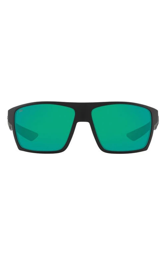 Costa Del Mar Pillow 61mm Polarized Sunglasses in Matte Black/Green Mirror at Nordstrom