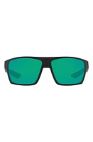 Costa Del Mar Pillow 61mm Polarized Sunglasses in Matte Black/Green Mirror at Nordstrom