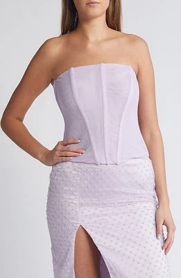 Mistress Rocks Longline Mesh Corset Top Lavender at Nordstrom,