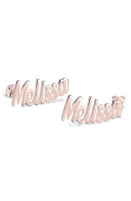 MELANIE MARIE Personalized Name Stud Earrings in Rose Gold Plated at Nordstrom