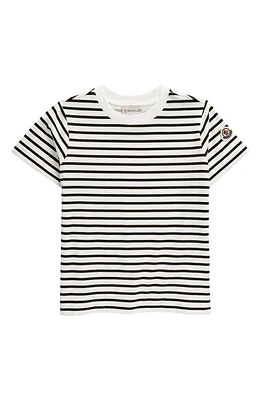 Moncler Kids' Stripe Cotton T-Shirt in Blue at Nordstrom, Size 4Y