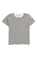 Moncler Kids' Stripe Cotton T-Shirt in Blue at Nordstrom, Size 4Y