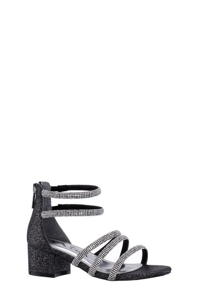 Nina Kids' Sparklar Sandal Black Silver at Nordstrom, M