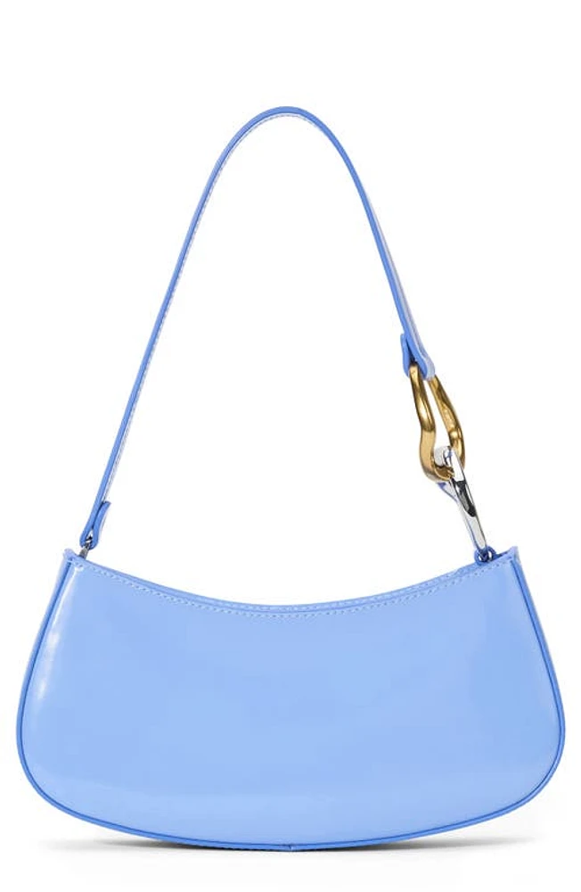 STAUD Ollie Leather Shoulder Bag in Blue Hydrangea at Nordstrom