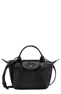 Longchamp Extra Small Le Pliage Xtra Leather Top Handle Bag in Black at Nordstrom