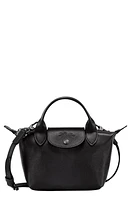 Longchamp Extra Small Le Pliage Xtra Leather Top Handle Bag in Black at Nordstrom