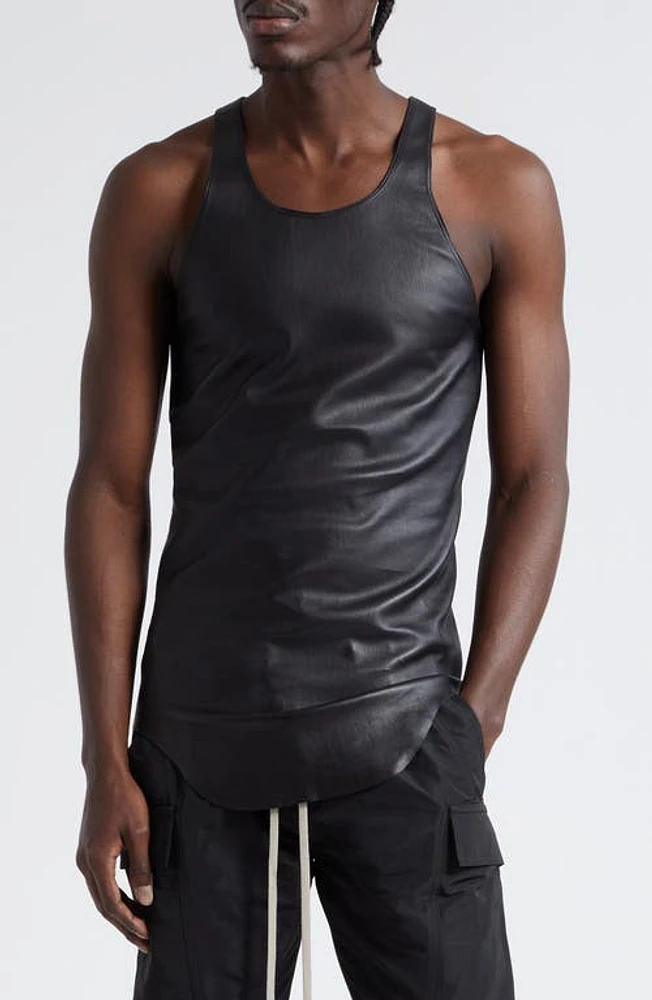 Rick Owens Longline Leather Blend Tank Black at Nordstrom, Us