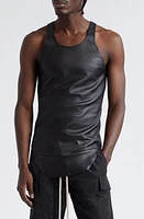 Rick Owens Longline Leather Blend Tank Black at Nordstrom, Us