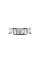 HauteCarat Emerald Cut Lab Created Diamond 18K Gold Eternity Band in Gold at Nordstrom