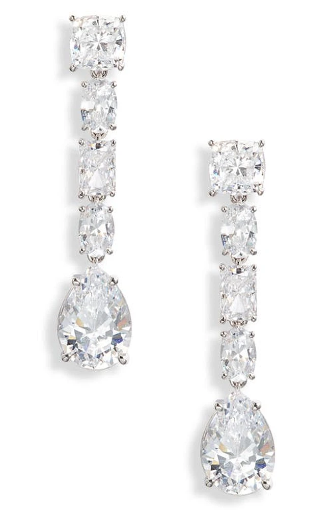 Nadri Shine On Cubic Zirconia Drop Earrings in Rhodium at Nordstrom