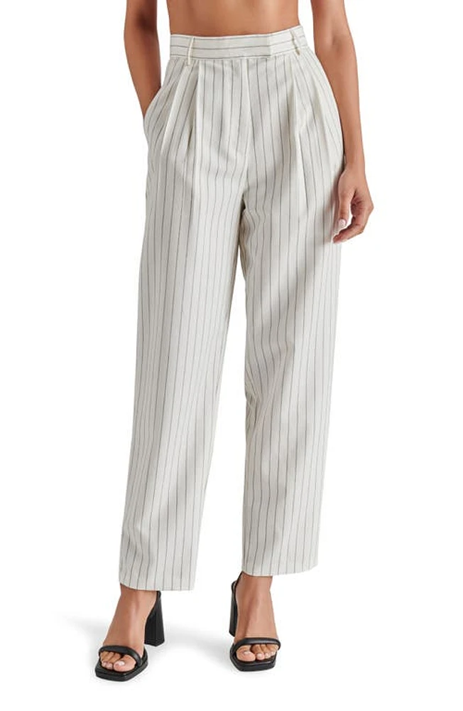 Steve Madden Rumi Pinstripe Pants Cream at Nordstrom,