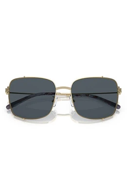 Tory Burch 56mm Rectangular Sunglasses in Shiny Light Gold/Dark Grey at Nordstrom