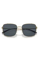 Tory Burch 56mm Rectangular Sunglasses in Shiny Light Gold/Dark Grey at Nordstrom