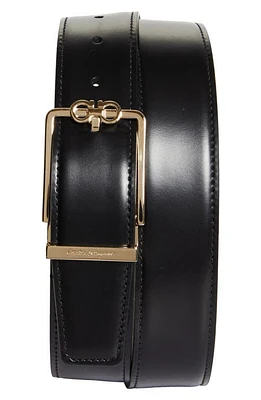 FERRAGAMO Gancini Leather Belt Nero Hickory at Nordstrom, Cm