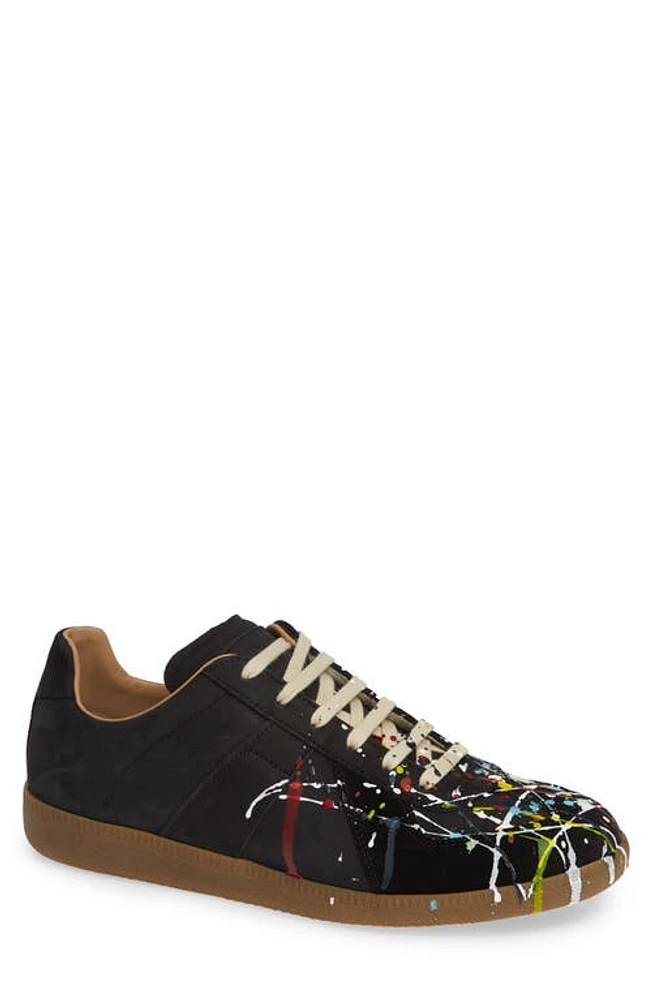 Maison Margiela Replica Paint Splatter Sneaker in Black/Paint at Nordstrom, Size 7Us